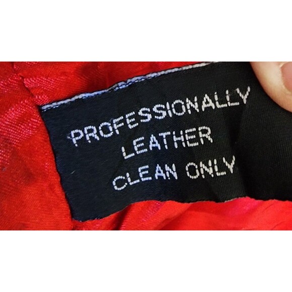 Excelled Vintage Red Leather Coat Belted Size Medium Full Zip - Picture 9 of 12